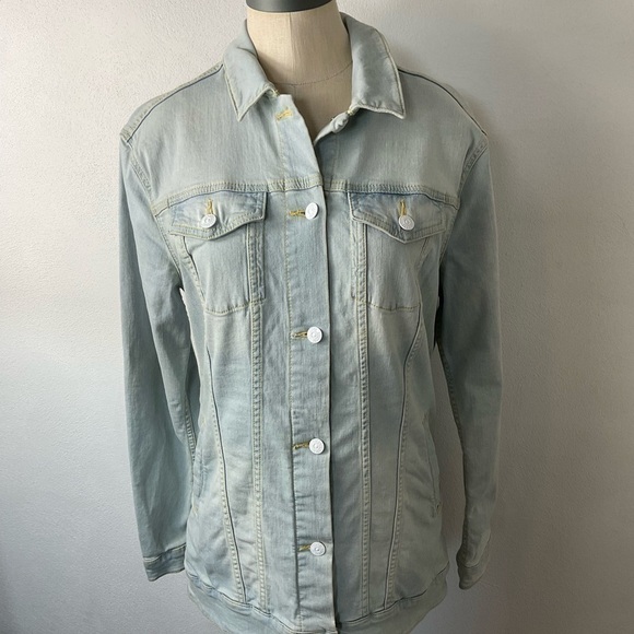 Rare LuLaRoe Jaxon Unicorn Denim Jean Jacket Sz M - Picture 2 of 6